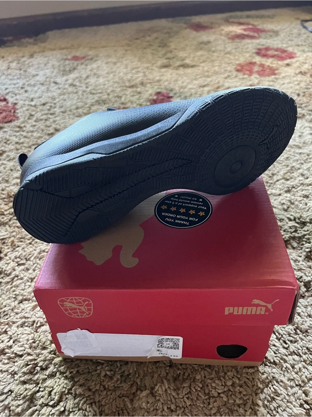 Puma Kids Black Sneaker with White Formstrip